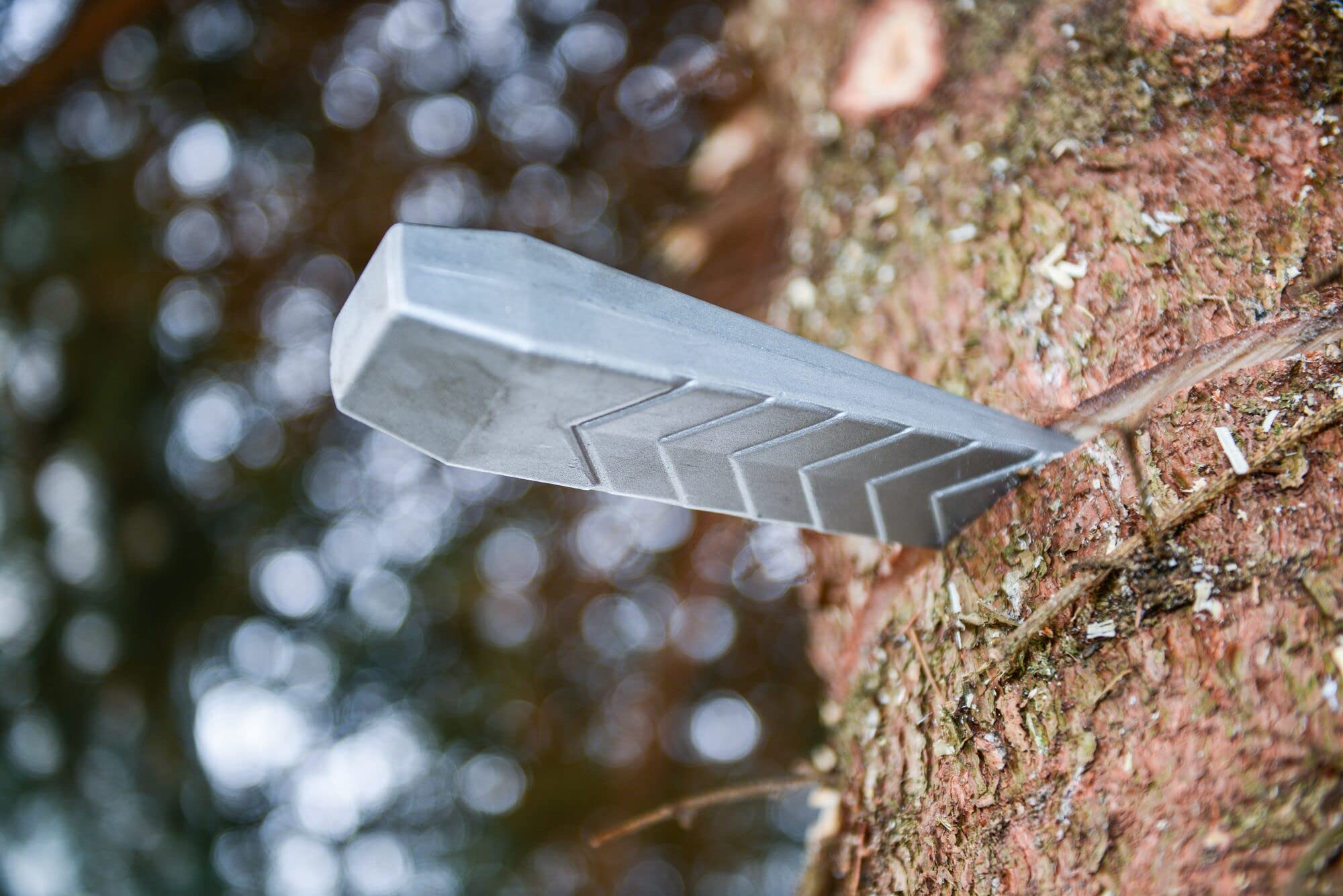 Hazet Cuña de tala recta 2132-1 – cuña recta de aluminio para talar árboles o rasgar troncos, plata