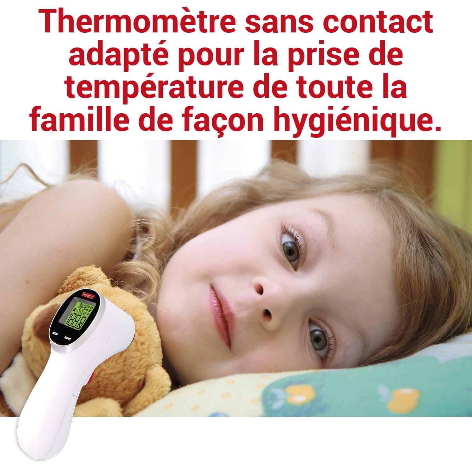 TORM Termometr bezdotykowy Flash - Zdalne gniazdo temperatury - Termometr pistoletowy z technologią podczerwieni - Termometr premium - 1 sztuka