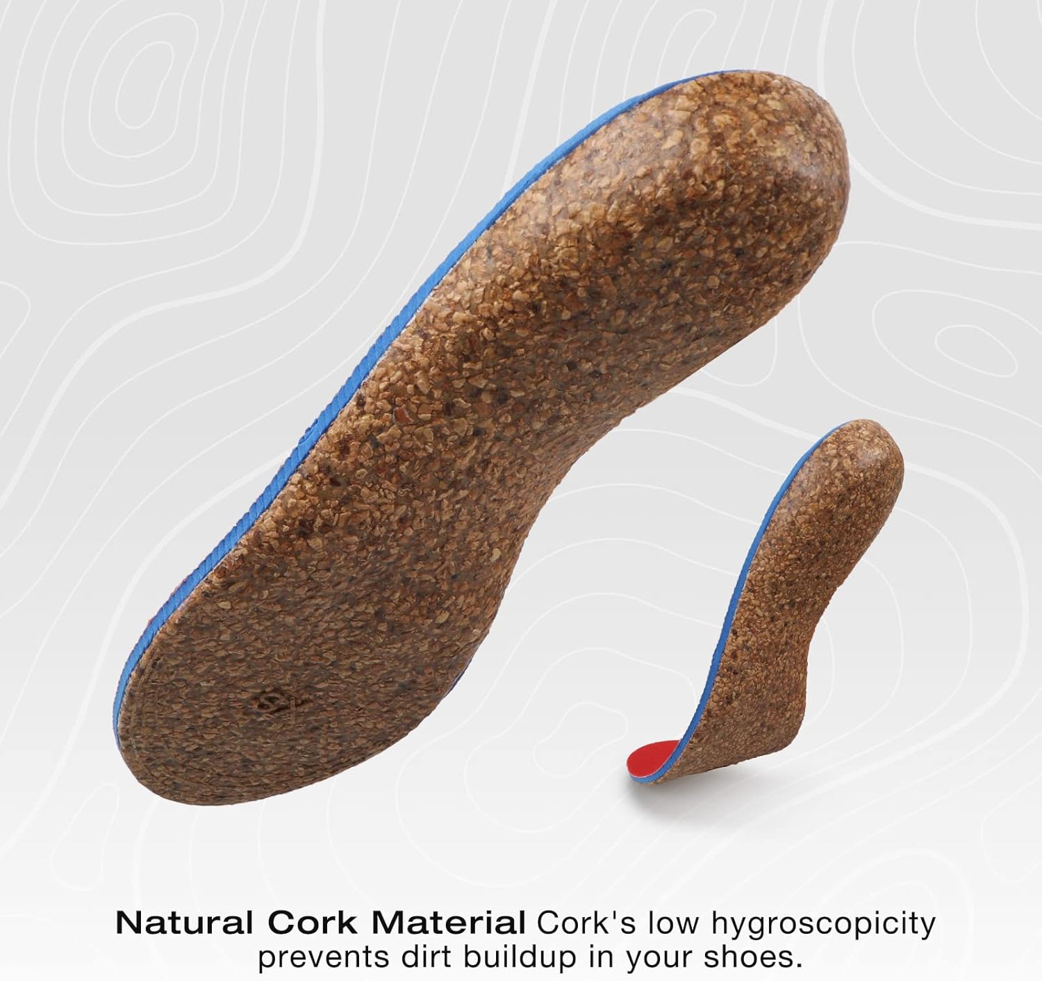 Plantar Fasciitis Relief Feet Cork Insoles Arch Supports Orthotics Inserts for Flat Feet, High Arch, Foot Pain Shoe Heel Inserts in Work Boots(for Women 8-9.5/Men 7-8.5) - Image 3