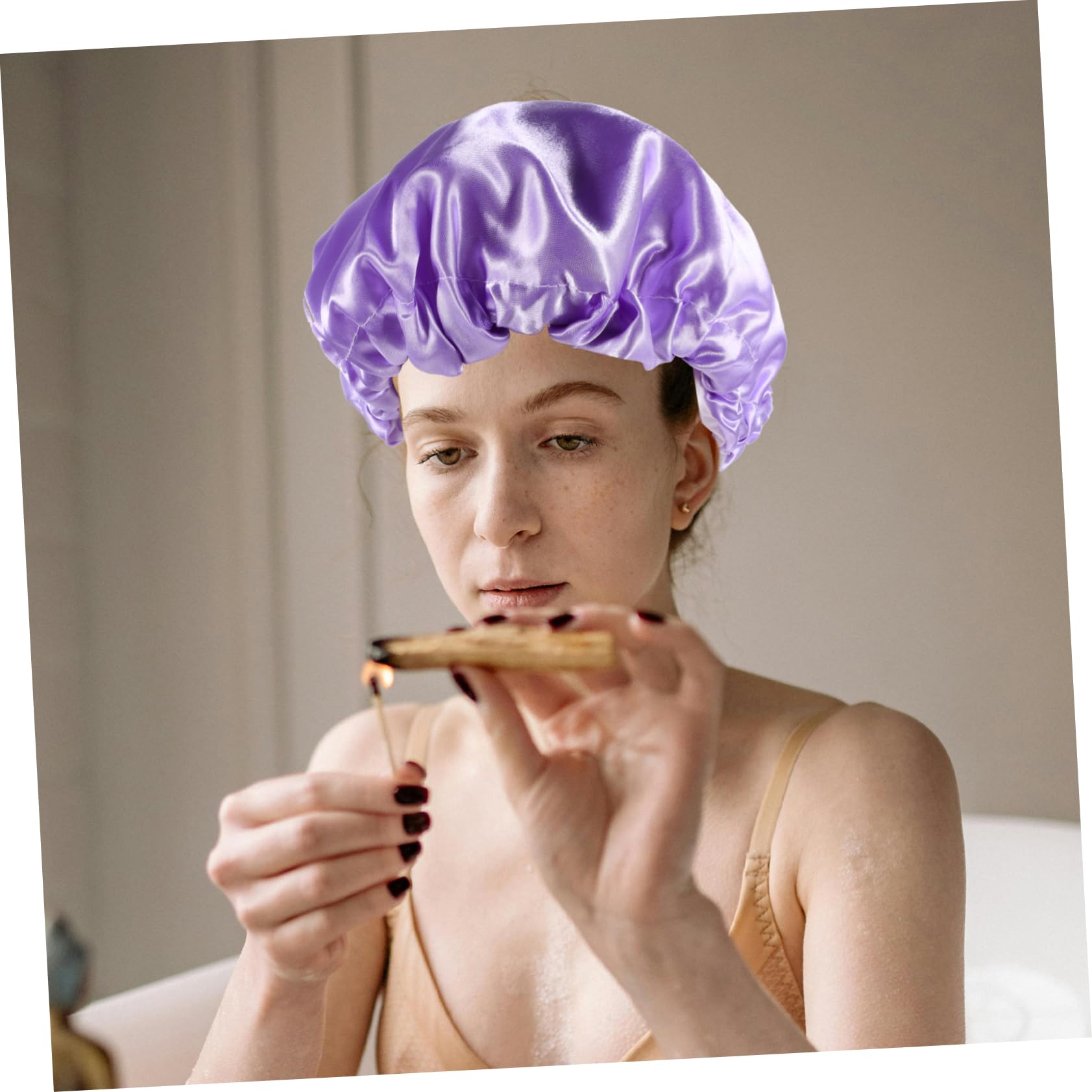MAGICLULU 10stücke Duschhaube Damen Wasserdichte Satin-badekappen Wiederverwendbare Haarkappen Für Langes Und Kurzes Haar Für Dusche Sauna Spa Und Reisen