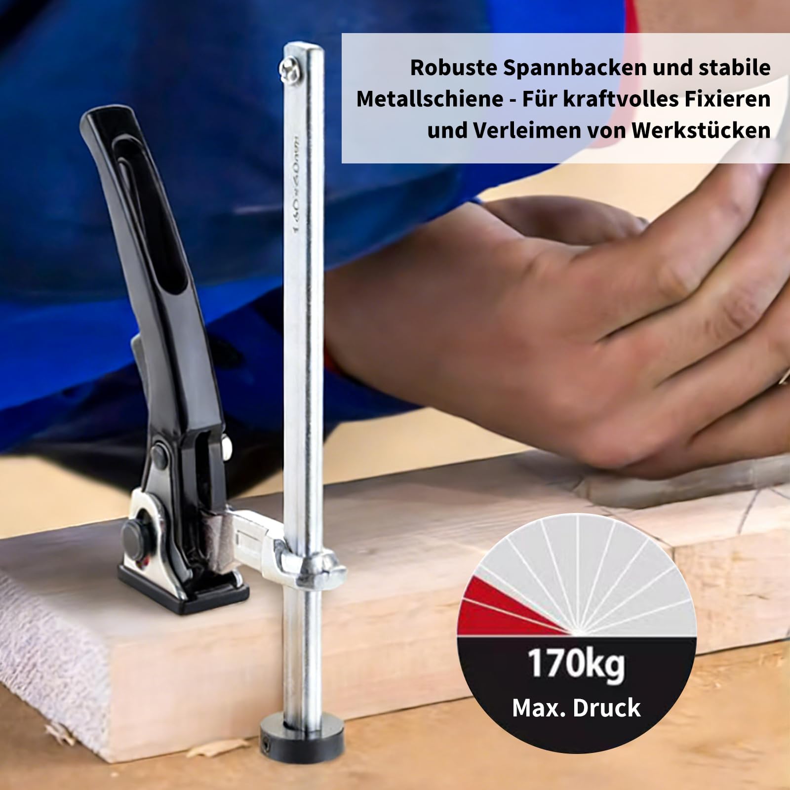 2 Stk Ganzstahl Niederhalter Hebelzwinge für Werkbank | 20mm Niederhalter Bankhaken Spannelement 160mm | Tischpressenhalterung Schnellspannzwinge zum Schleifen Schneiden