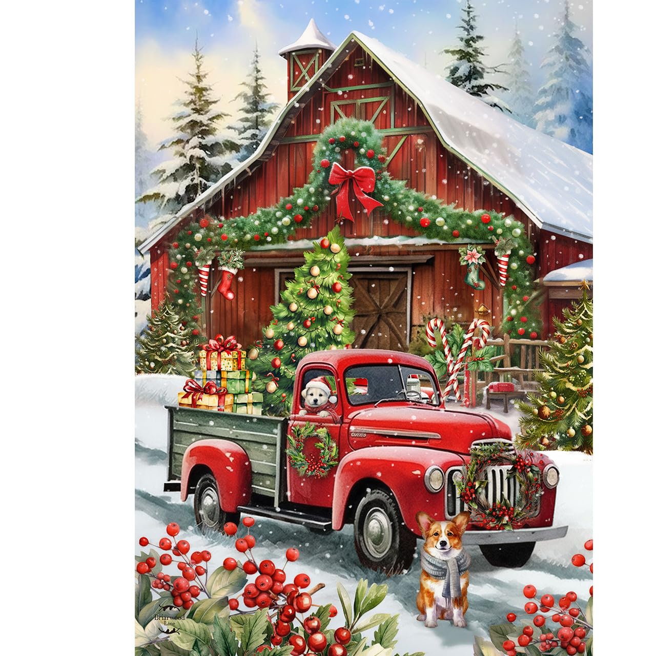 Briarwood Lane House Flag 40x28 For Outdoor Peace On Earth Dove Christmas House Flag Olive Branch 28 X 40 Briarwood Lane