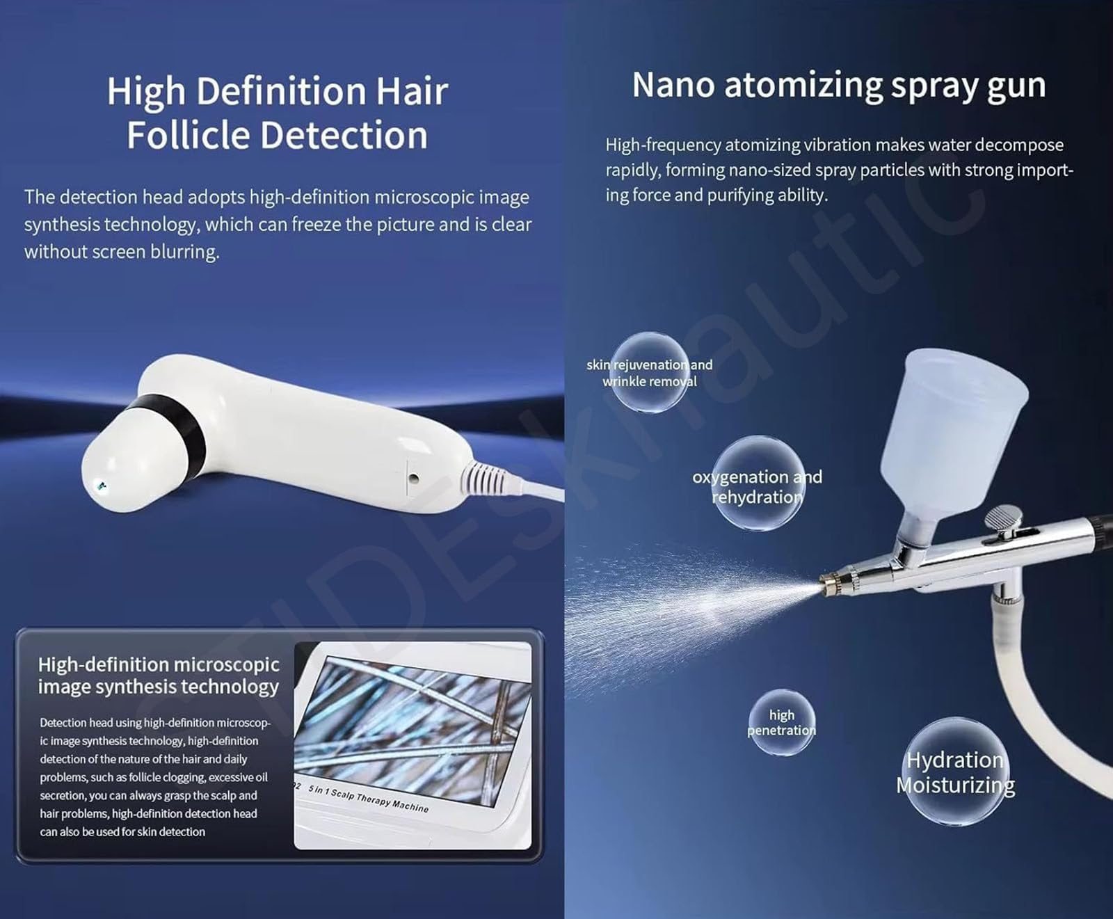 Diagnóstico de la salud capilar del cuero cabelludo,Lente de 200 aumentos para análisis profundo,Equipo de masaje capilar,Detector de la salud de los folículos pilosos del cuero cabelludo