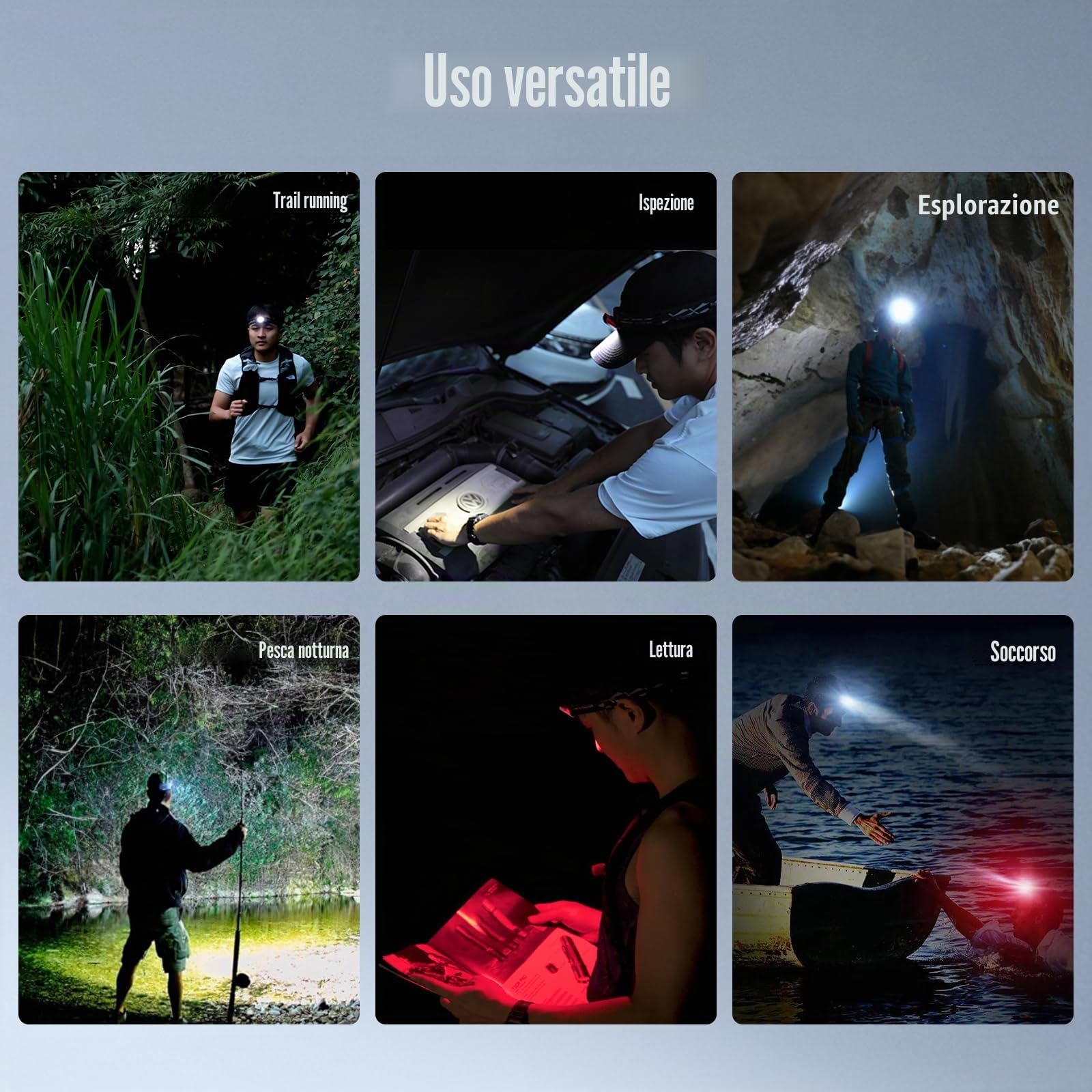 Klarus HM5 - Lampada frontale da 800 Lumen ultrasottile e leggera per trail running con luce rossa, doppio interruttore, 105 ore di autonomia, IPX6 impermeabile, ideale per corsa, campeggio