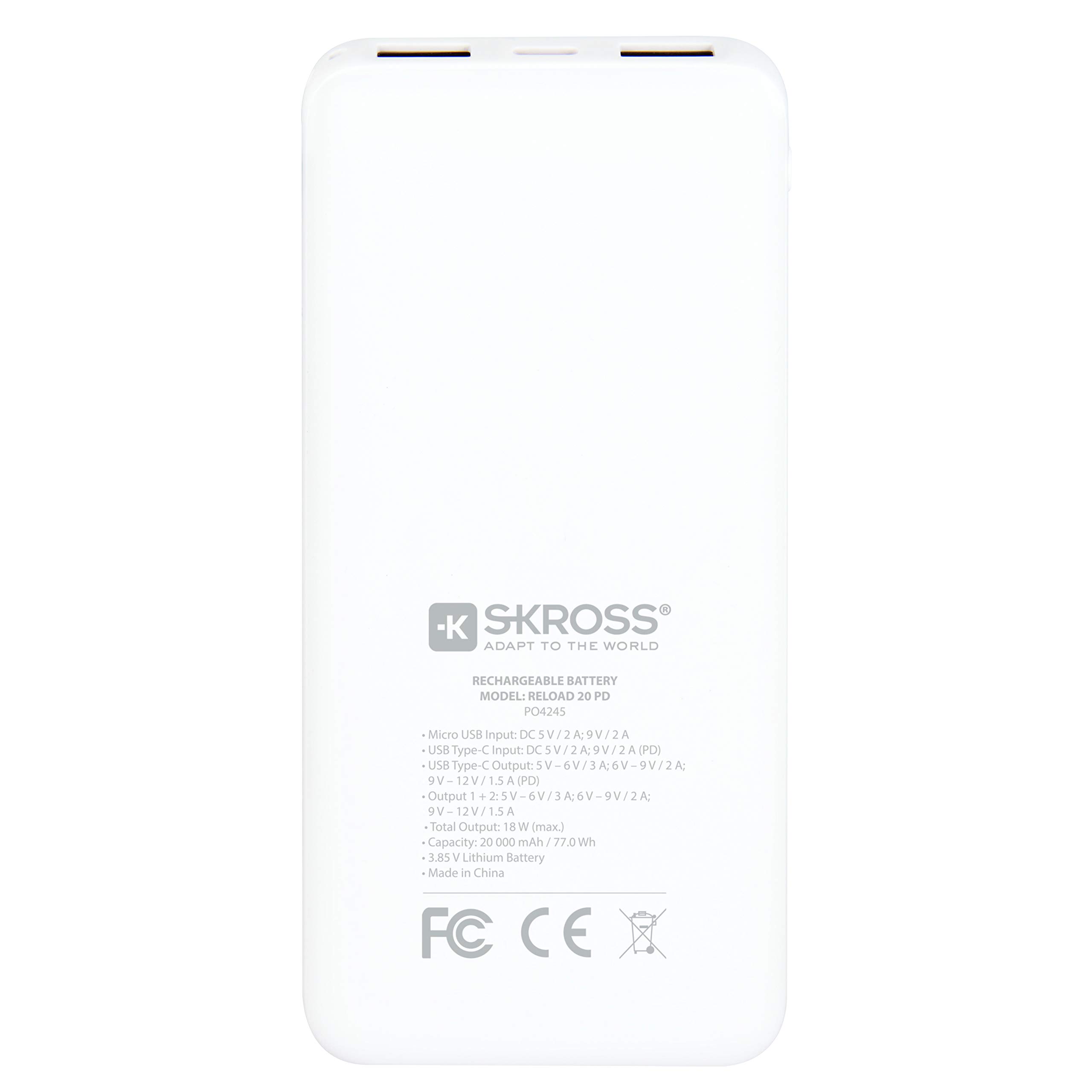 Powerbank SKROSS 20000mAh Quick Charge Portatile - Dettaglio