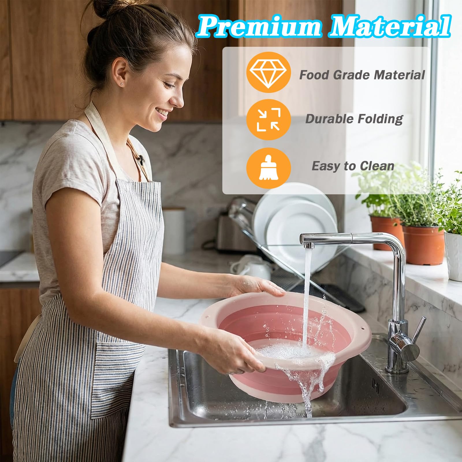 Lavabo Da Campeggio Pieghevole In Silicone 5L – Per Festival, Camper, Avventure