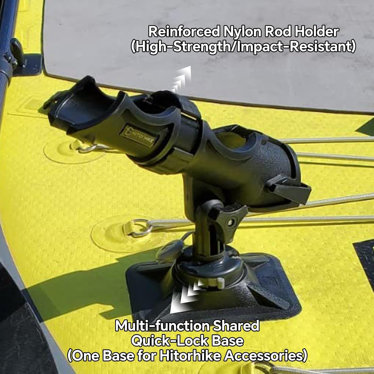 HITORHIKE Fishing Rod Holder Universal Fit Kit Allows for 360-degree Adjustment Kayak Fishing Boat Powerlock Rod Holder