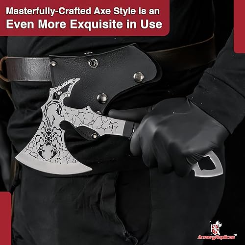 Vista 17 de Armory Replicas Zombie Slayer Hacha de doble cabeza de espiga completa