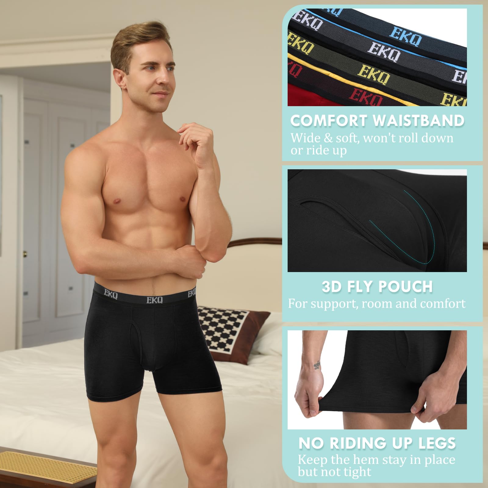 Boxer Uomo in bambù Mutande Uomo Confezione da 7 Intimo Multipack | con Elastico in Vita, Ultra Morbido Comodi e Traspiranti Intimo Maschile