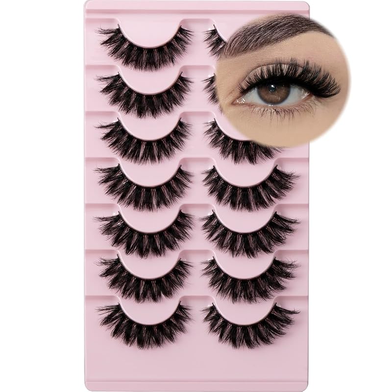 Cílios postiços em tiras FARRED, modelo cat eye, 7 pares