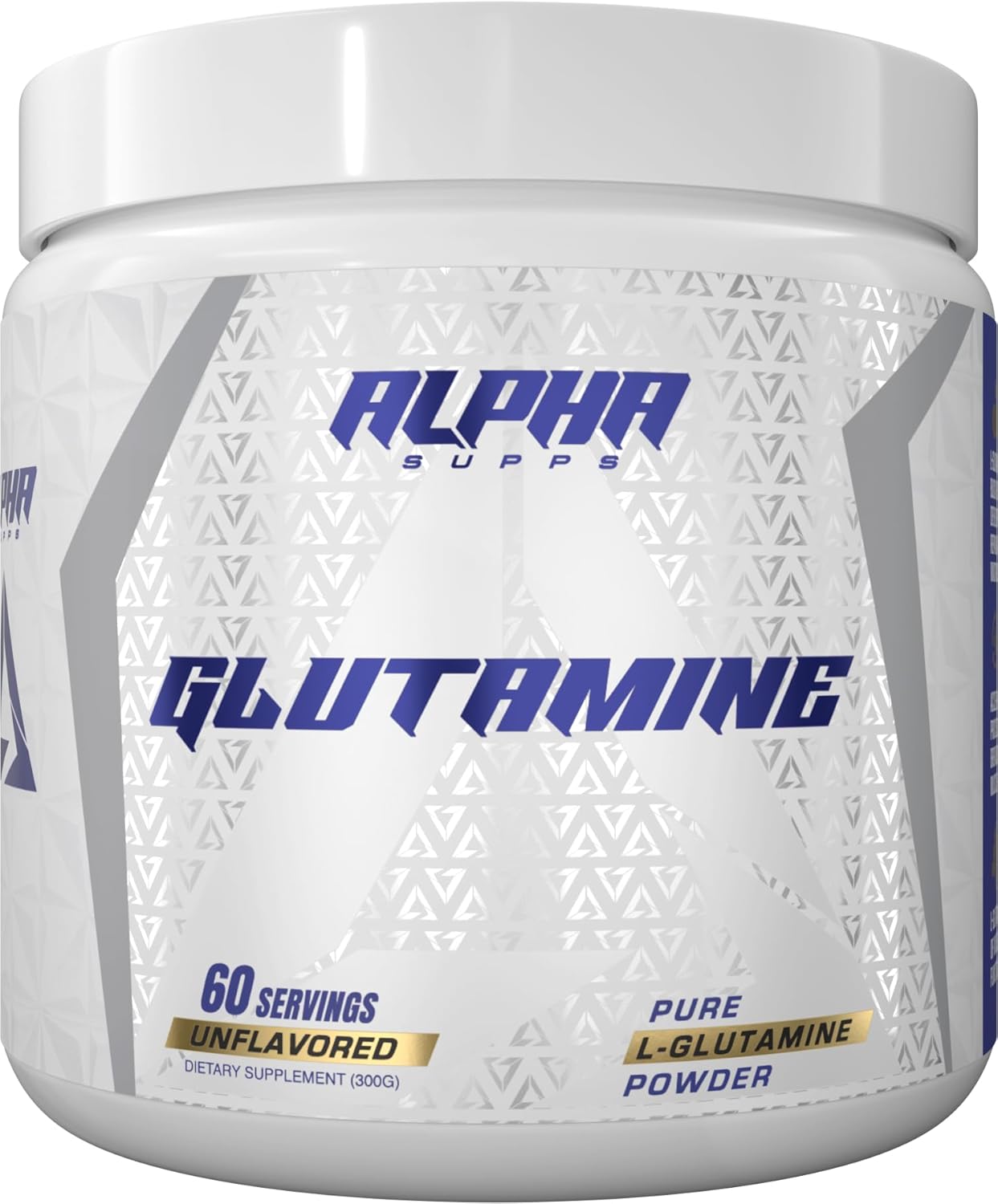 Alpha Supps Pó de L-Glutamina Pura - Suplemento Nutricional de Aminoácidos Sem Sabor para Recuperação Muscular, Saúde Intestinal e Imunológica - 60 Porções - 300 Gramas