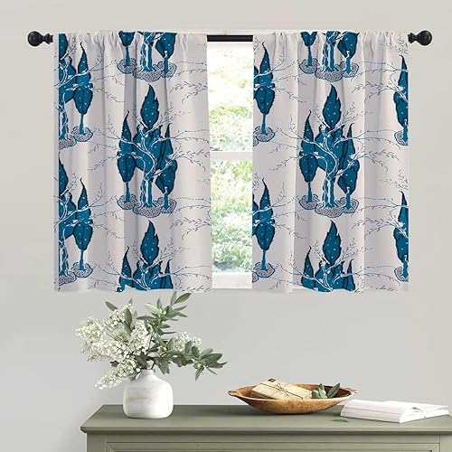 Miniatura 1 de Art Nouveau - Cortinas opacas de flores pastel para guardería, con bolsillo para barra, cortinas opacas para puerta corrediza, 55 pulgadas de ancho