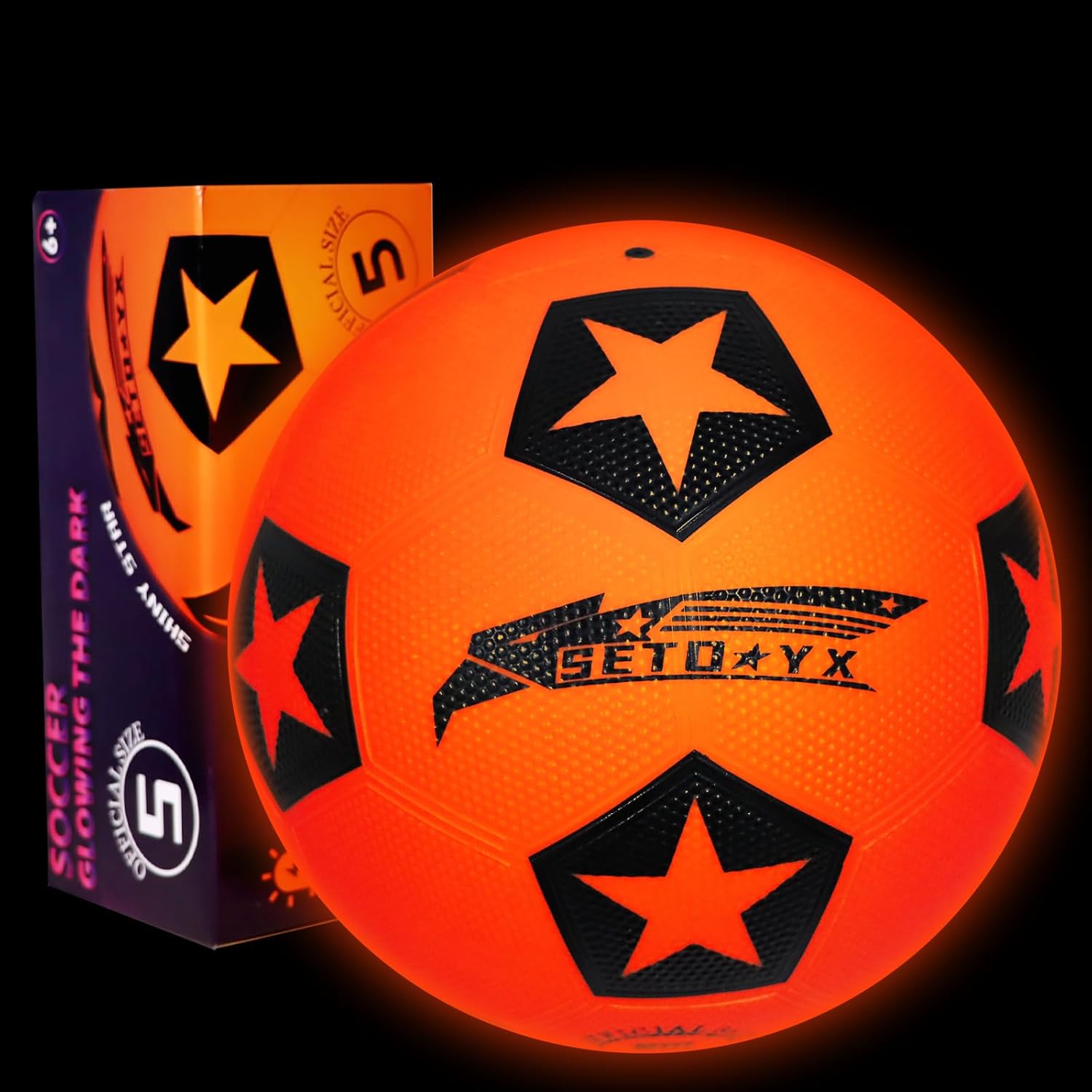 Balón de fútbol con luz LED, bola que brilla en la oscuridad con LED, juego de equipo deportivo nocturno de tamaño 5, regalos de cumpleaños de