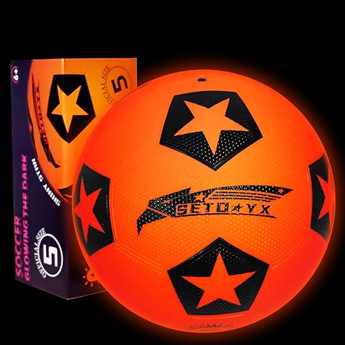 Balón de fútbol con luz LED, bola que brilla en la oscuridad con LED, juego de equipo deportivo nocturno de tamaño 5, regalos de cumpleaños de
