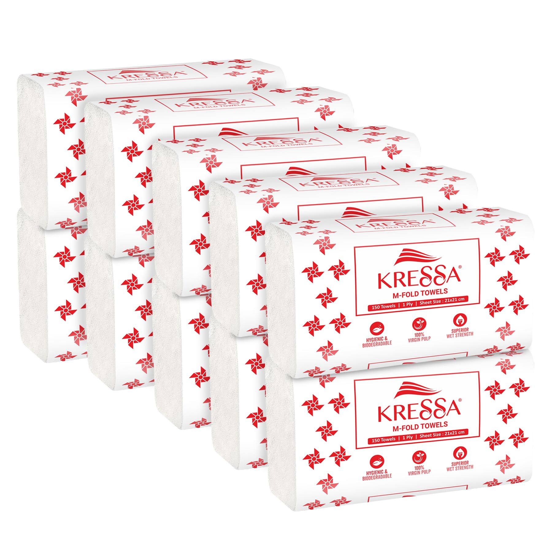 Kressa M Fold Tissue Paper Hand Towels (10 x 150 = 1500 Hand Towels) (Pack Of 10)-image-38