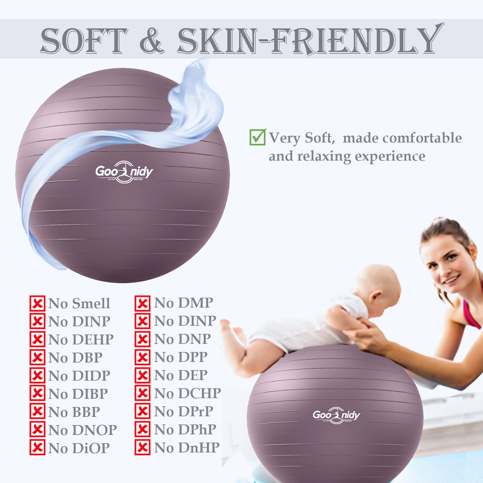 Gros Ballon Grossesse Gonflable, Swiss Ball Chaise Femme Enceinte Pour Pilates Gym Yoga Fitness, Ballon Assise Siege Bureau Adulte Ergonomique (Sport, Renforcement Musculaire & Kinesitherapie Dos)