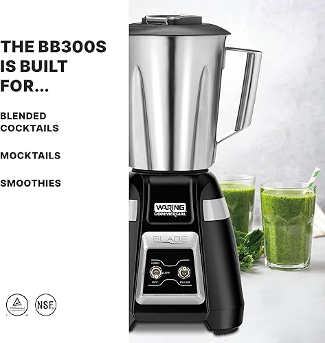 Miniatura 9 de Waring Commercial BB300 Blade 1 HP Blender - Controles de interruptor de palanca con función de pulso con contenedor apilable de copoliéster sin BPA