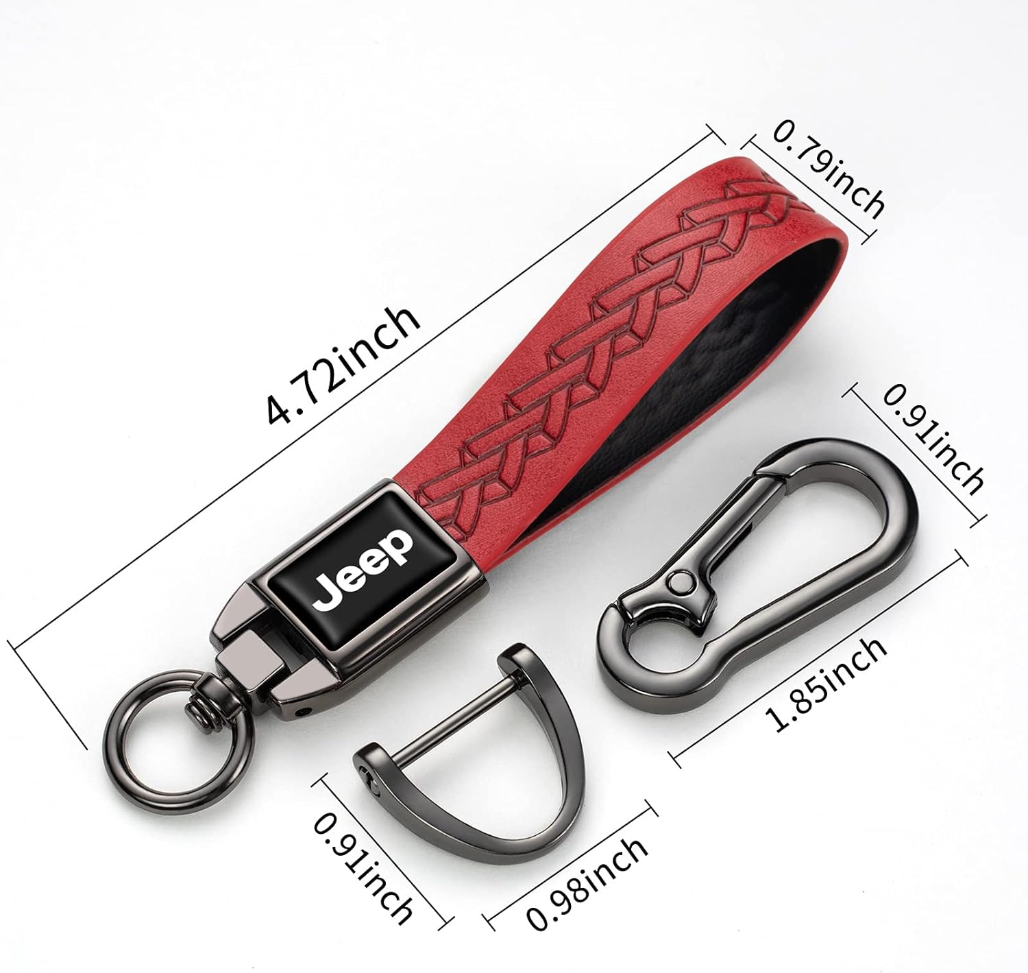 Qimuo Genuine Leather Key Chain Suit for Jeep Car Key Fob Key Chain Keychain Jeep Wrangler Compass Cherokee Renegade Patriot Grand Commander ，Business Gift Birthday Present : Automotive