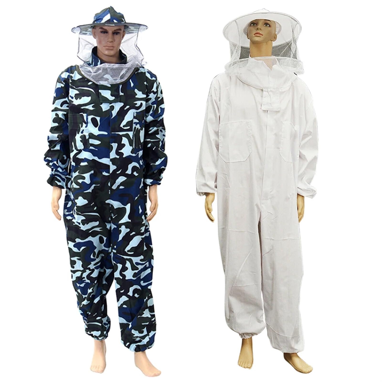Ropa De Apicultura Traje de seguridad for principiantes con velo, ropa protectora, traje apicultura, sombrero, apicultor profesional, cuerpo completo, antiabejas for el hogar(WHITE,L)
