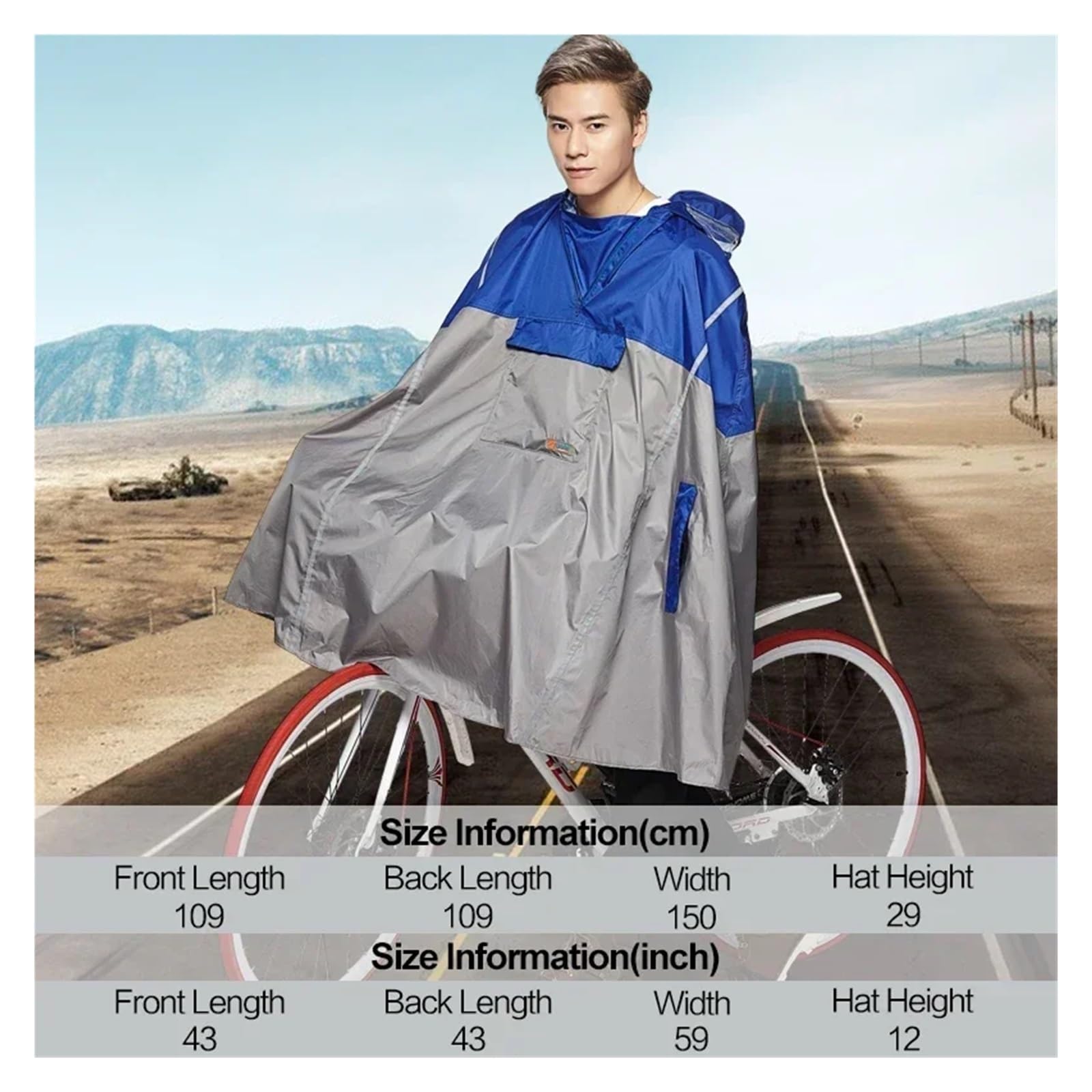 Ponchos de pluie imperméables pour adultes - Pour femme et homme - Poncho d'extérieur réfléchissant