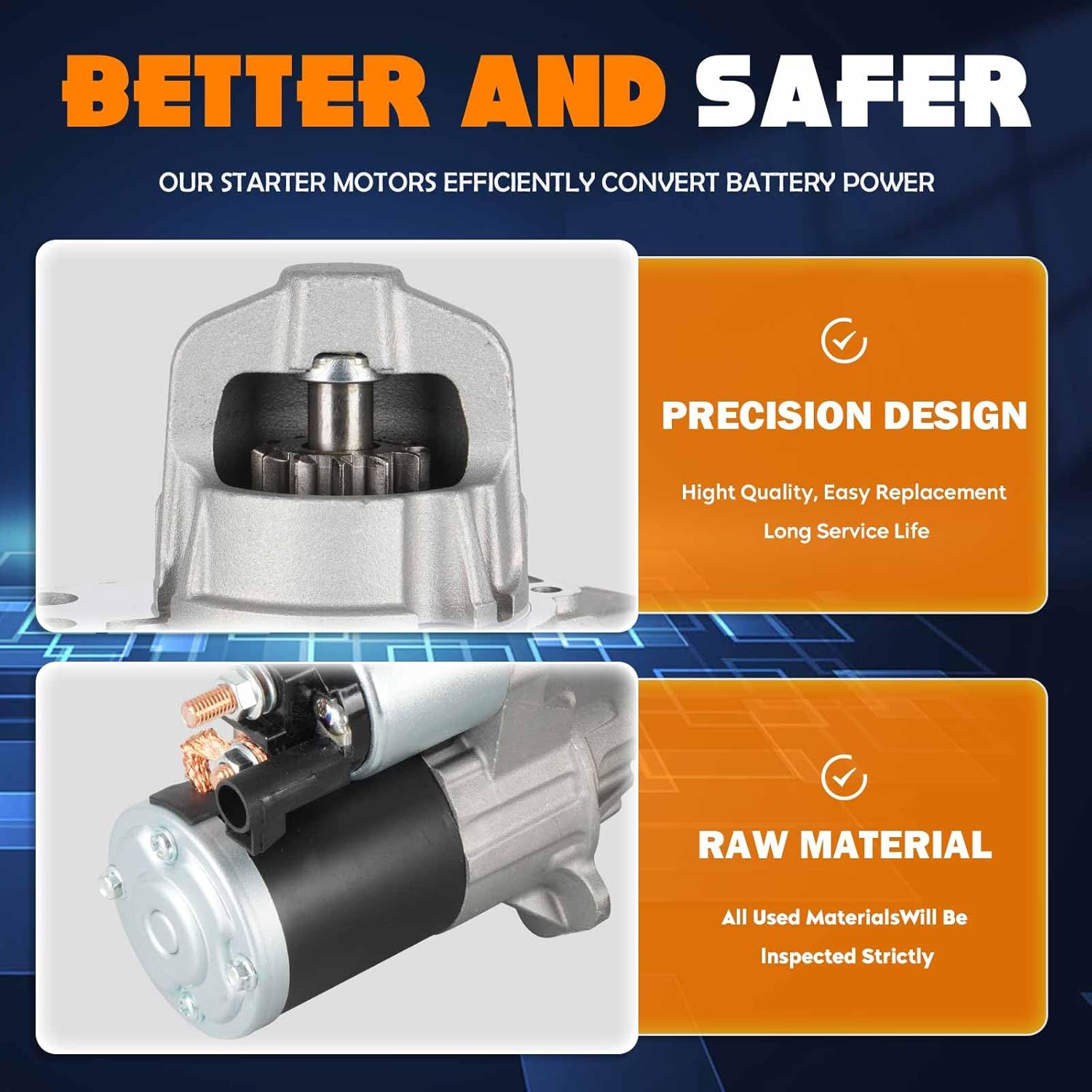 Starter Fit for Buick Enclave 08-10 3.6L, Fit for Chevy Equinox Malibu 08-10 3.0 3.6L, for Traverse 09-10 3.6L, Fit for Saturn Aura for G6 for Suzuki XL-7 07-09 3.6L, for Acadia fo Outlook 07-10 3.6L