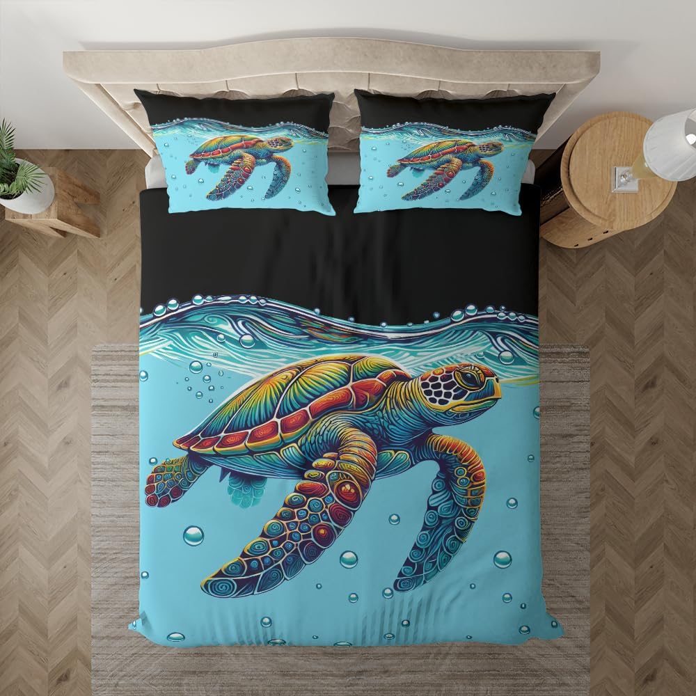 ThuhaTree Store Turtle Ocean Bedding Set – Turtle Theme Bedding Set
