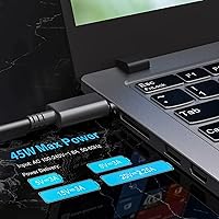 Vista 4 de 45W USB-C Laptop Charger Compatible with HP Chromebook Computer and More USB Type C Fast Charging Power Adapter