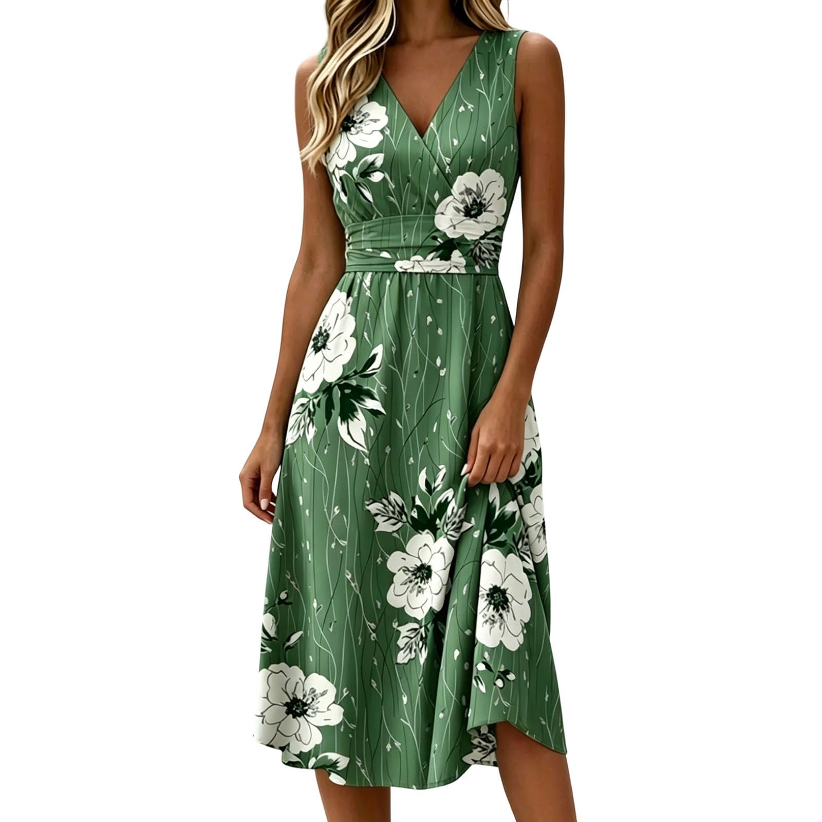 Robe de plage fleurie col en V pour vos vacances