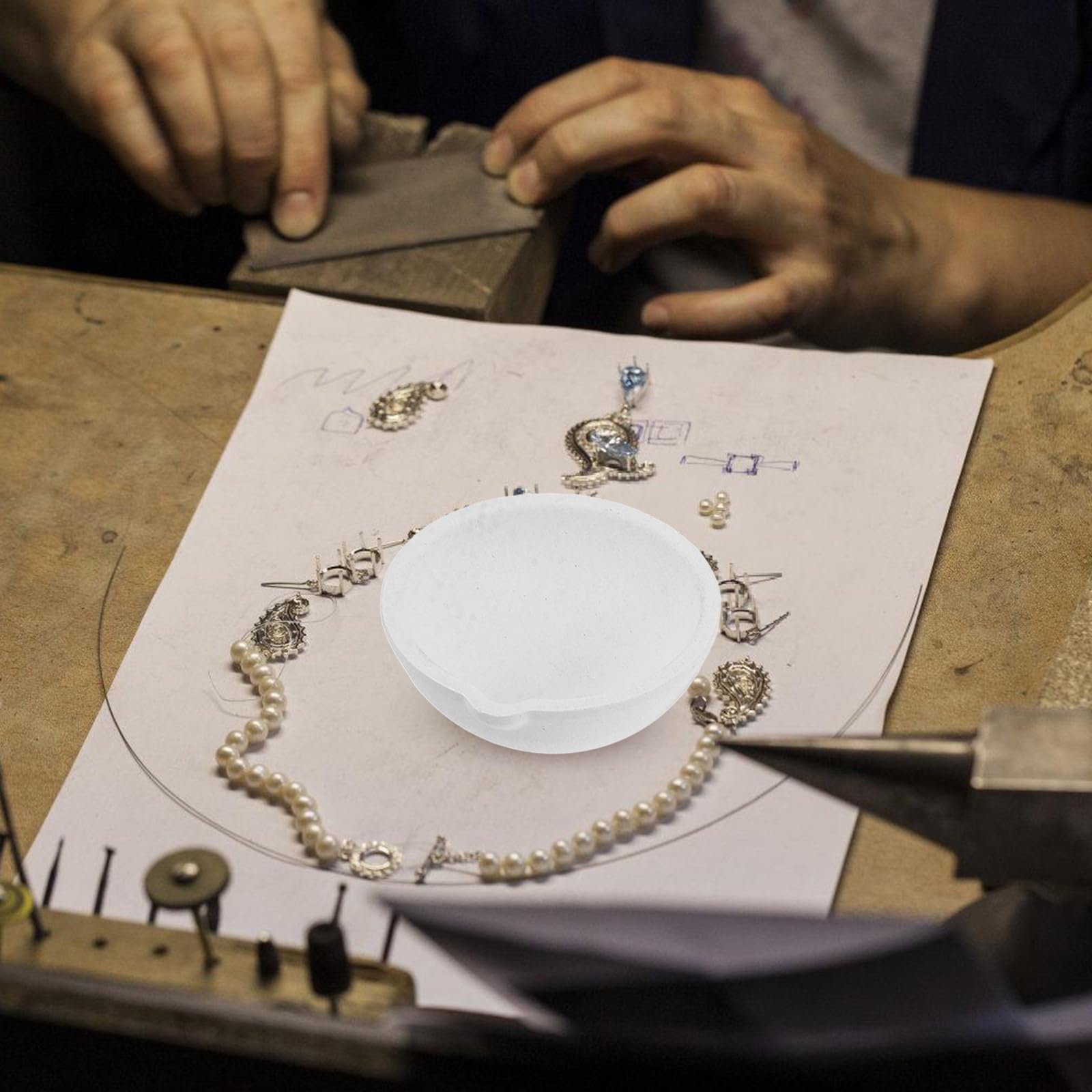 BETOOKY 7 Stück Quarztiegel aus Keramik mit 100g bis 500g Fassungsvermögen Langlebiger Schmucktiegel für Gießen und Schmelzen von Gold und Metall im Labor