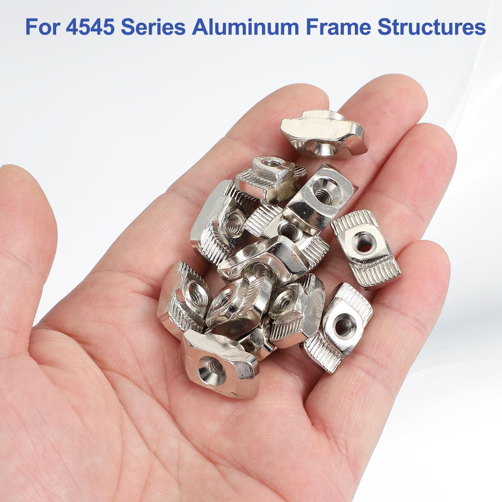 PATIKIL 4545 Series M4 t Nuts, 50pcs t Slot Nut Hammer Head Fastener Nut, Nickel Plated Carbon Steel Nut for Aluminum Profile l Silver - Image 4