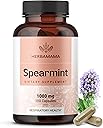 HERBAMAMA Spearmint Capsules - 1000 mg Spearmint Leaf Capsules for Digestive Support - Vegan, Non-GMO Digestive & Skin Supplement - 50-Day Supply
