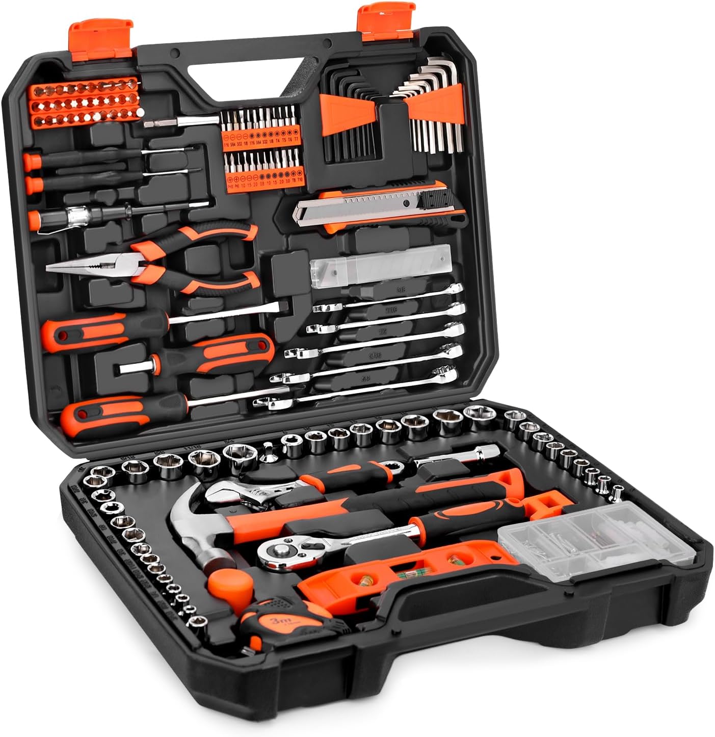 248-Piece Tool Set - General Household Hand Tool Kit with Plastic Toolbox Storage Case for Men