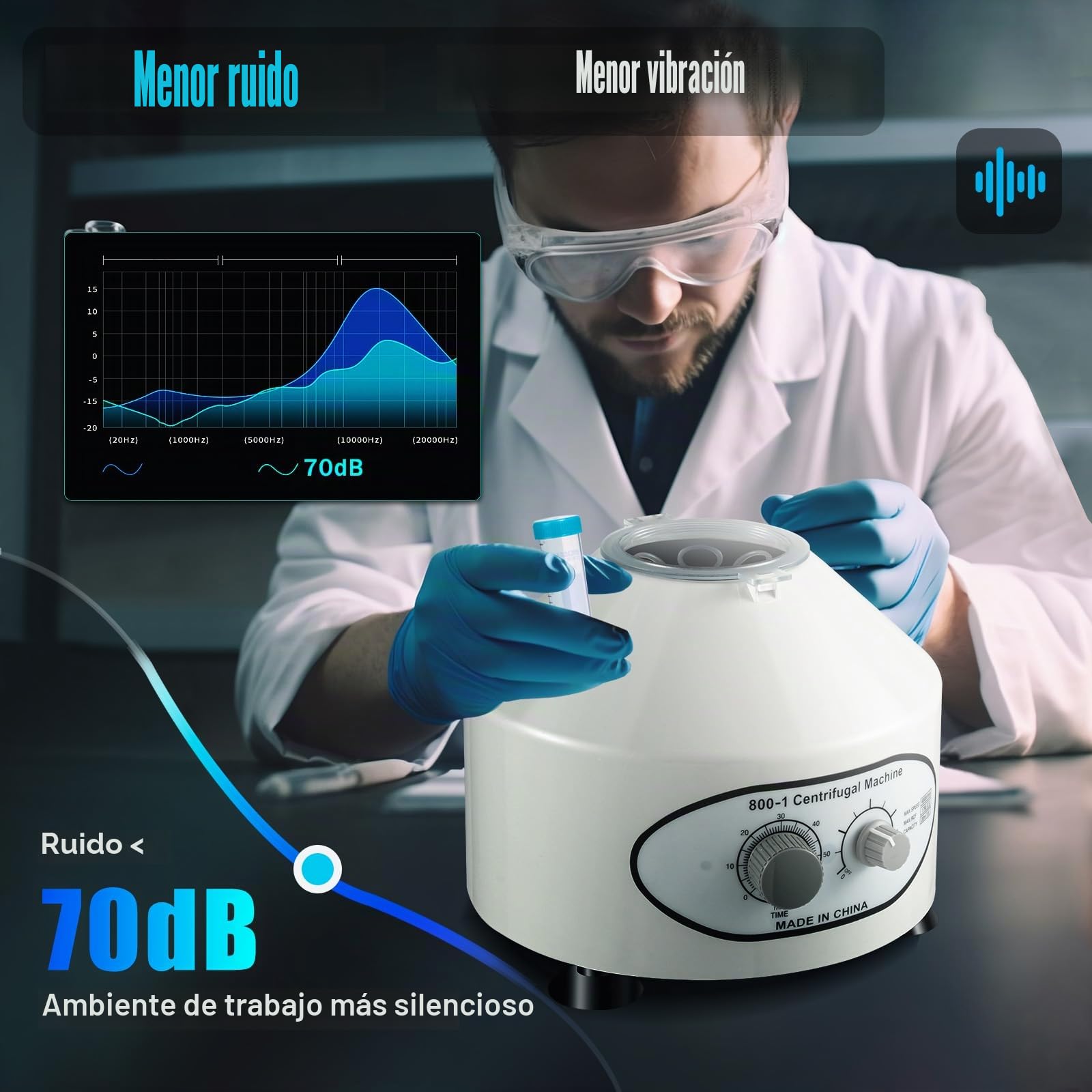 Hansemay Centrífuga de laboratorio eléctrica médica 6x20ml 800-14000U/m