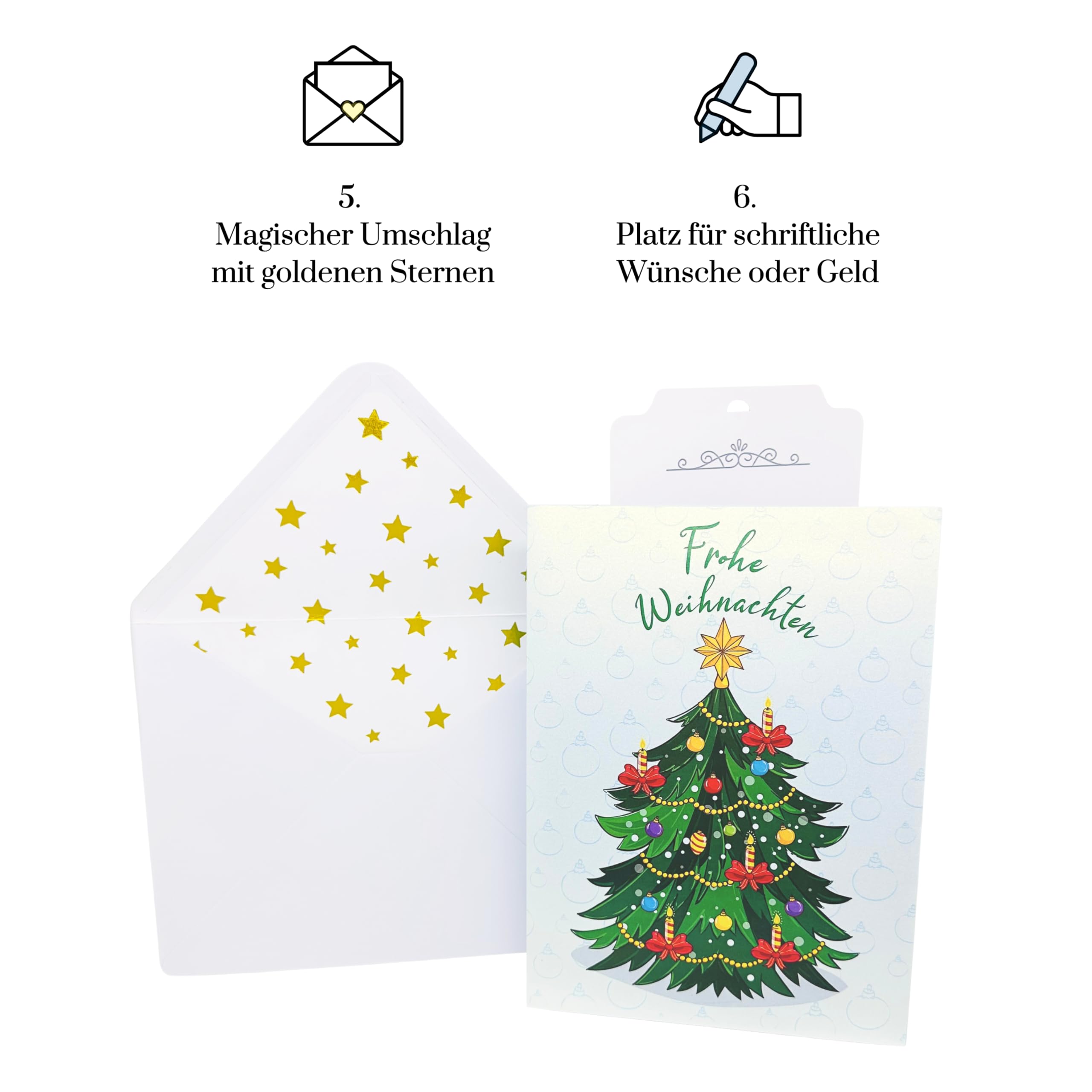 FaCraft Pop-Up Weihnachtskarte – 3D Design Mit Weihnachtsmann & Wichtelstadt, Inkl. Umschlag & Siegel, Handgefertigt