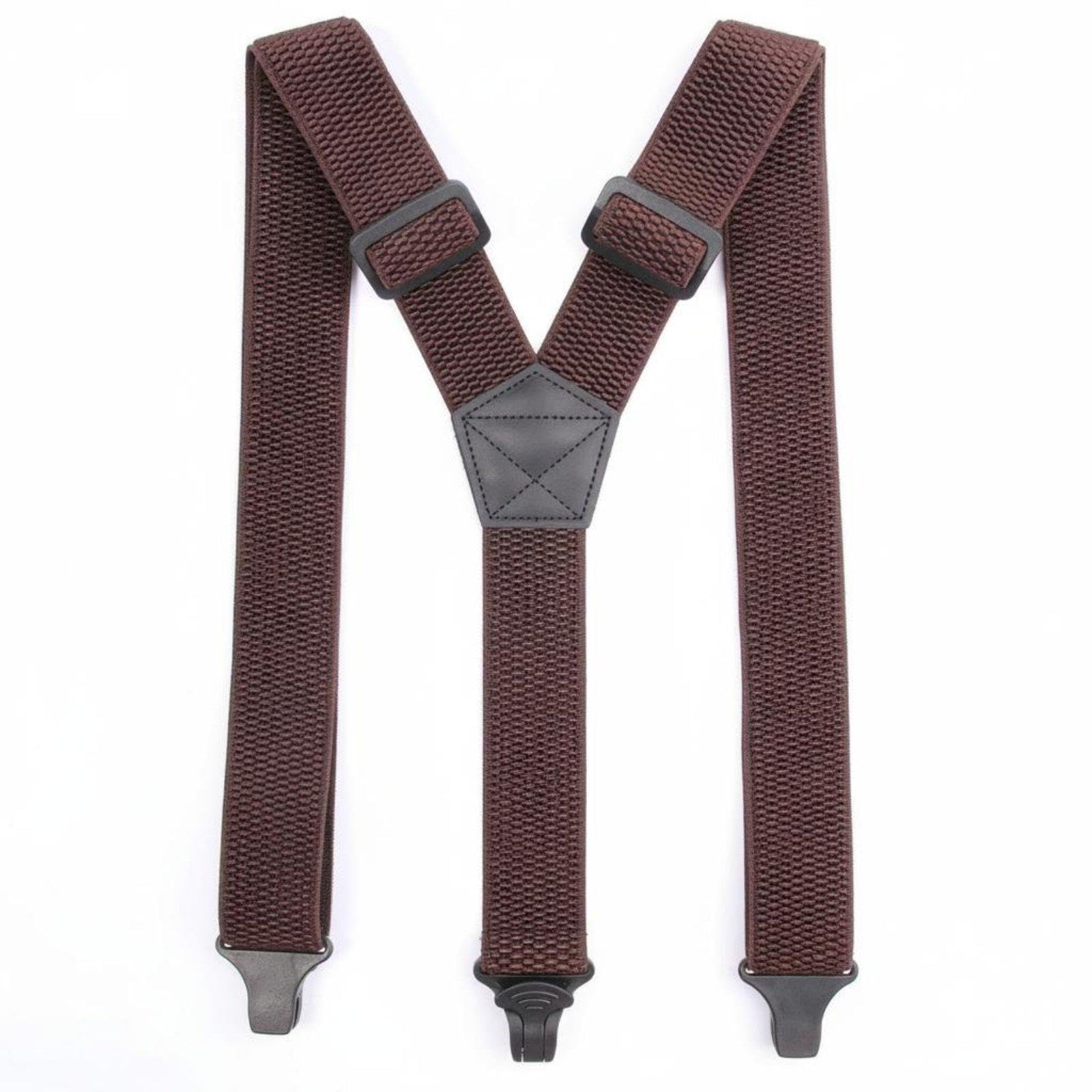 Elastic Suspenders with 3 Clips Full-Day Comfort Outdoor Hiking Suspenders for Hikers, Workers Coffee|Clothing Shoes & Accessories|Mens Accessories|Suspenders Braces-image-7