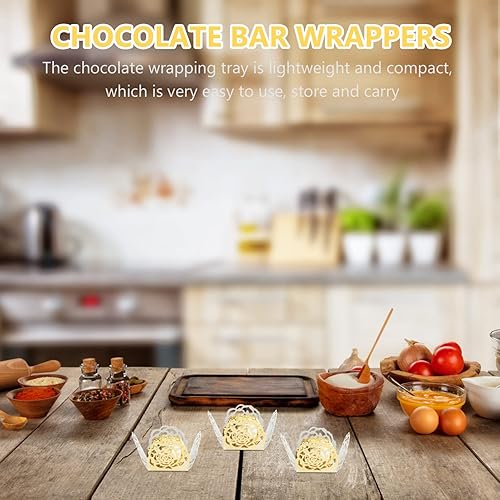 Miniatura 4 de NUOBESTY Papel de regalo blanco, 100 unidades de envoltorios de chocolate, tazas de dulces, tazas para hornear, envoltorios de trufas de boda, papel