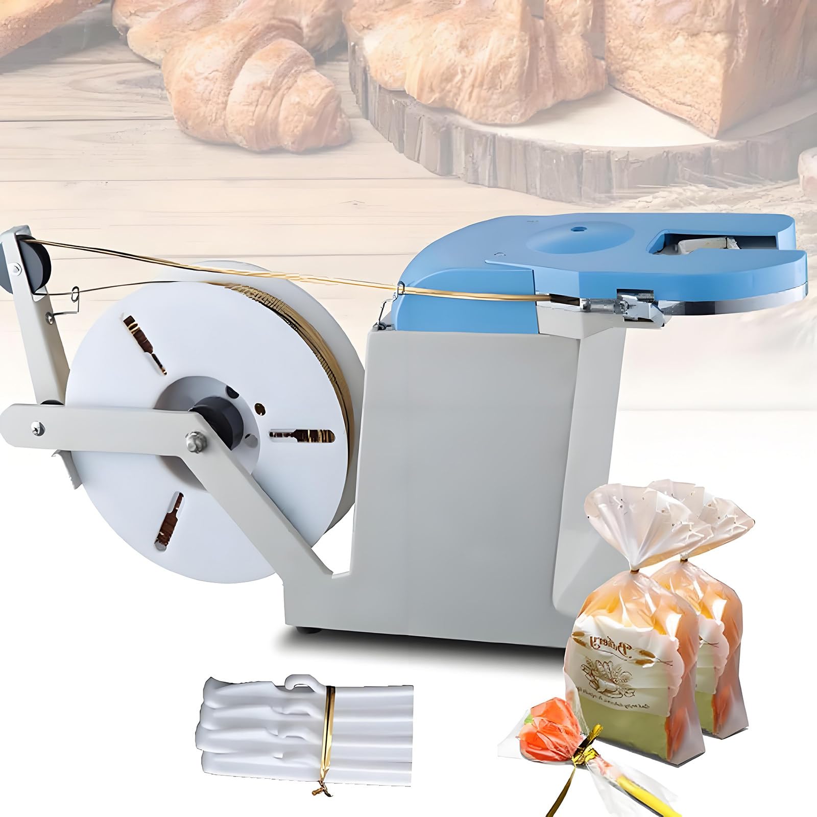 Elektrische Beutelverschlussmaschine mit Drehbändern, automatisches Drahtbinderwerkzeug für Bäckerei und Süßigkeiten-Geschenkverpackung
