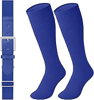 LEACOOLKEY Baseball Socks & Adjustable Belt Combo - 14 Colors, Youth Adult Kids Sizes for Softball Baseball