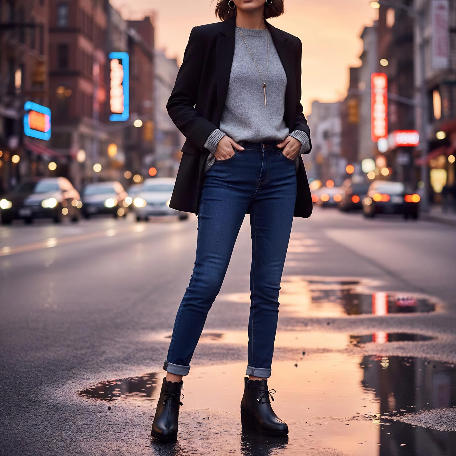 Botines ortopédicos de piel auténtica con cordones para mujer, con plataforma de cuña, botas de invierno cálidas con cremallera lateral y forro de piel