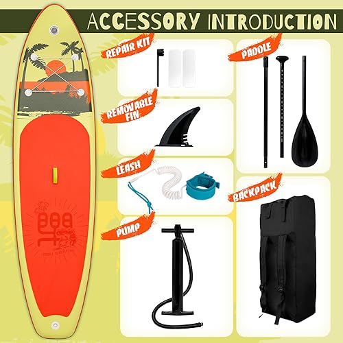 Vista 94 de FunWater Inflatable Stand Up Paddle Board with Premium SUP Paddleboard Accessories, Anti-Slip EVA Deck, 11'/10'6'' Paddle Boards for Adults & Youth
