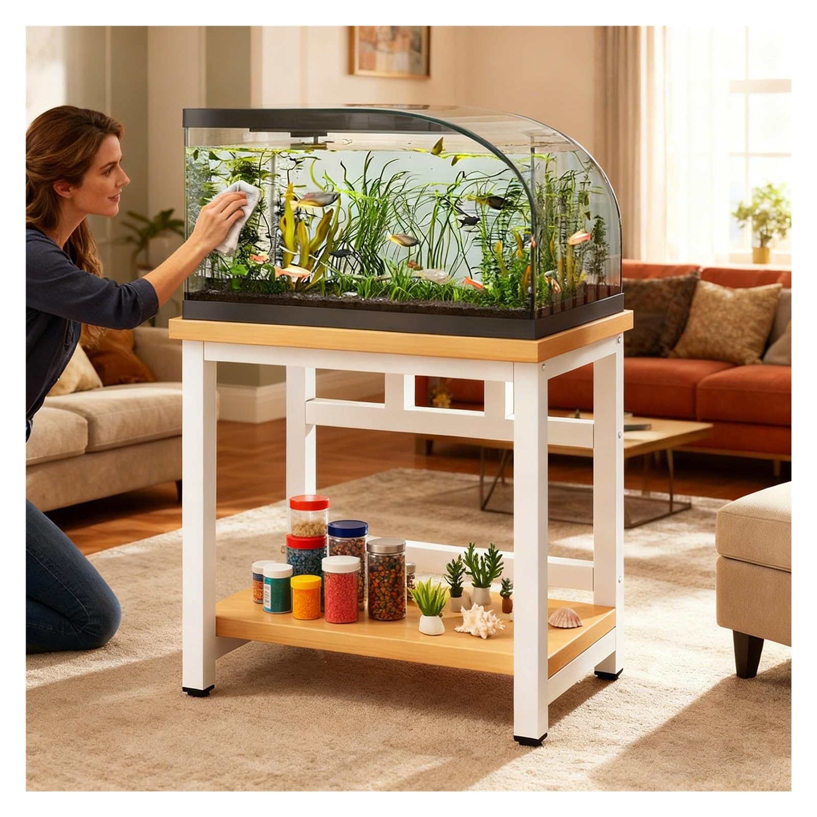 Support d'aquarium robuste et stable : meuble 125 litres