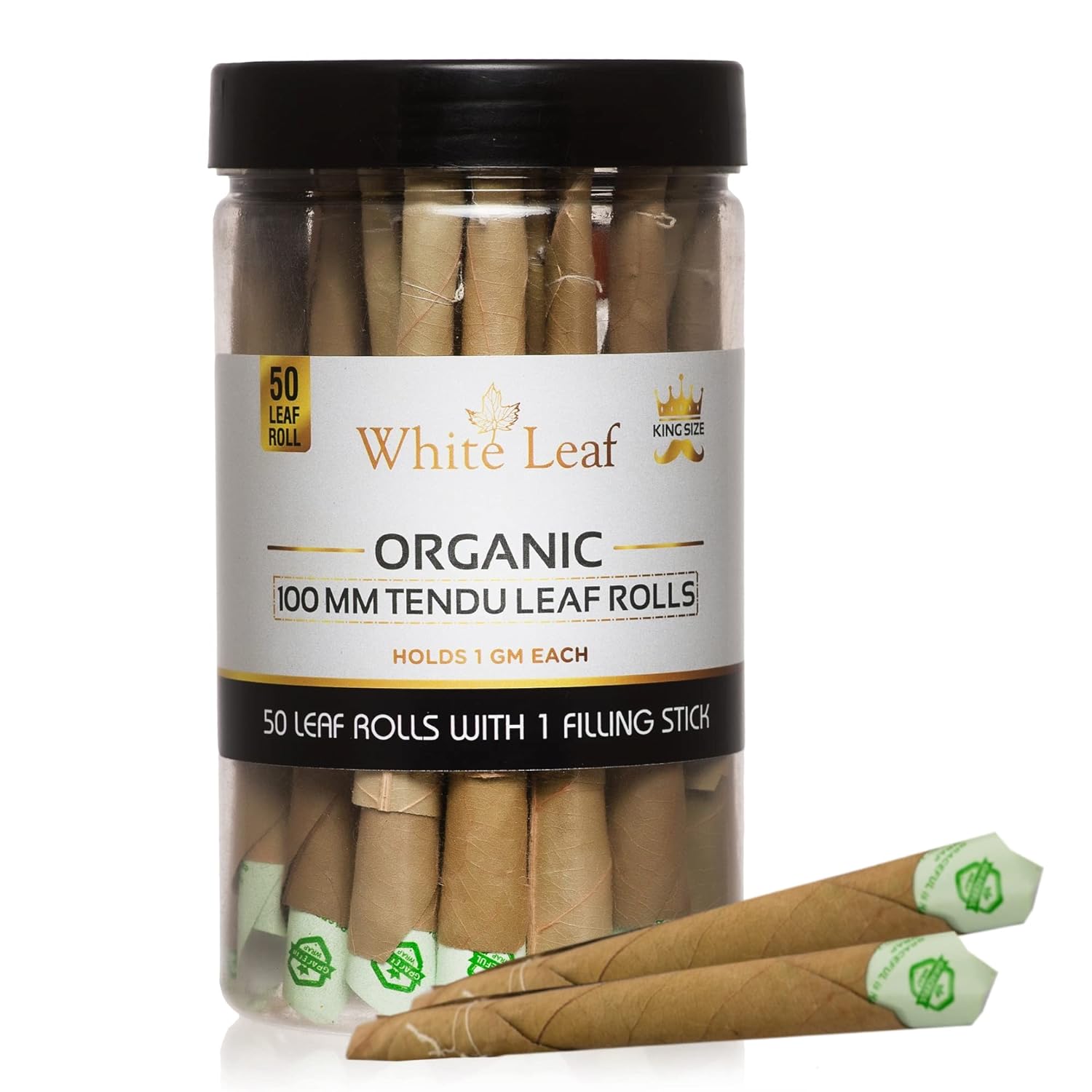 Buy White Leaf Premium and Organic Tendu Leaf Cigarette Rolls(Pack of