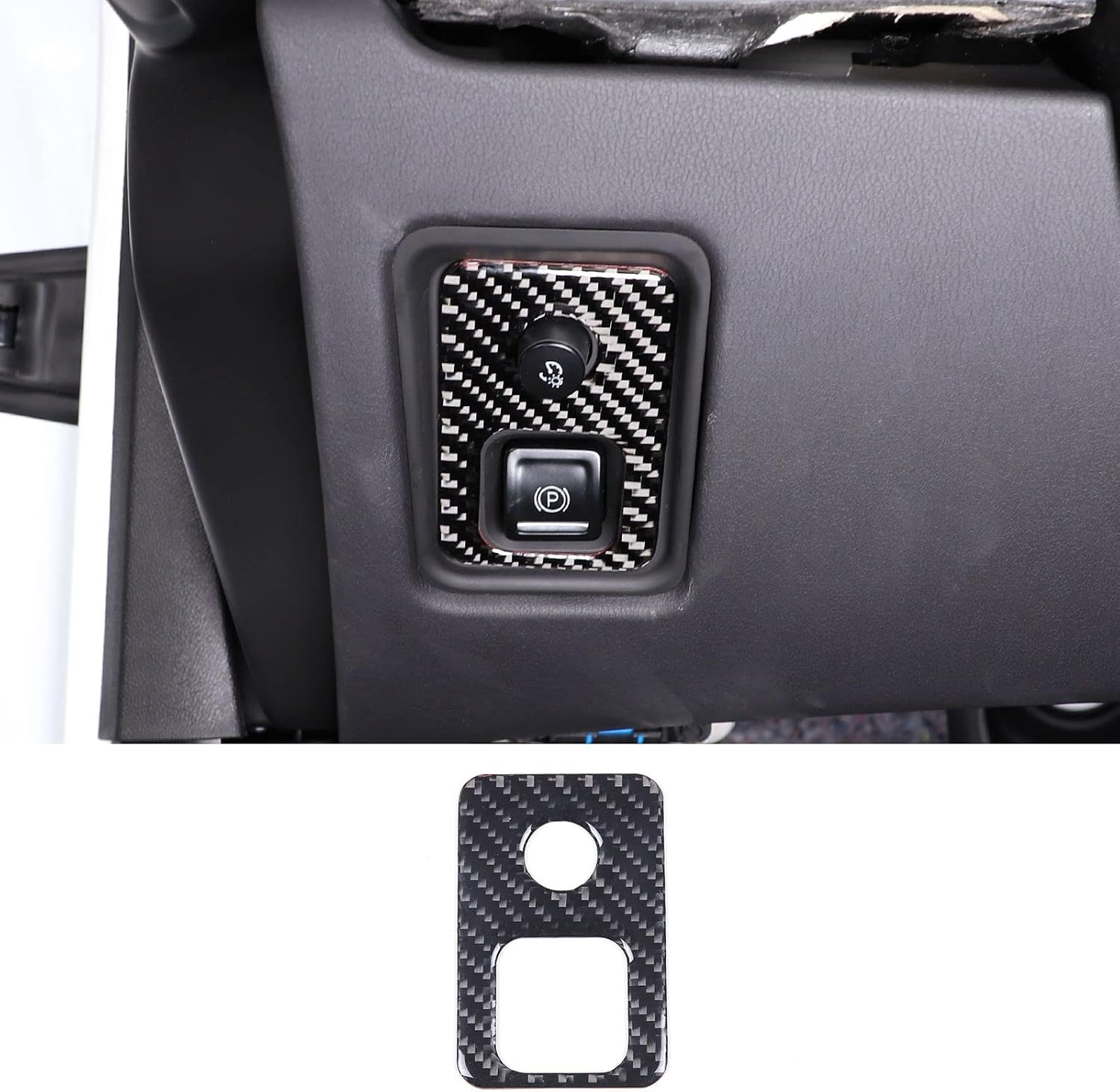 TOYCIDFG Handbrake Dashboard Sticker Switch Frame Cover Trim Compatible with Chevrolet Corvette C8 Z06 2020-2026, Carbon Fiber Interior Decoration Accessories (Carbon Fiber)