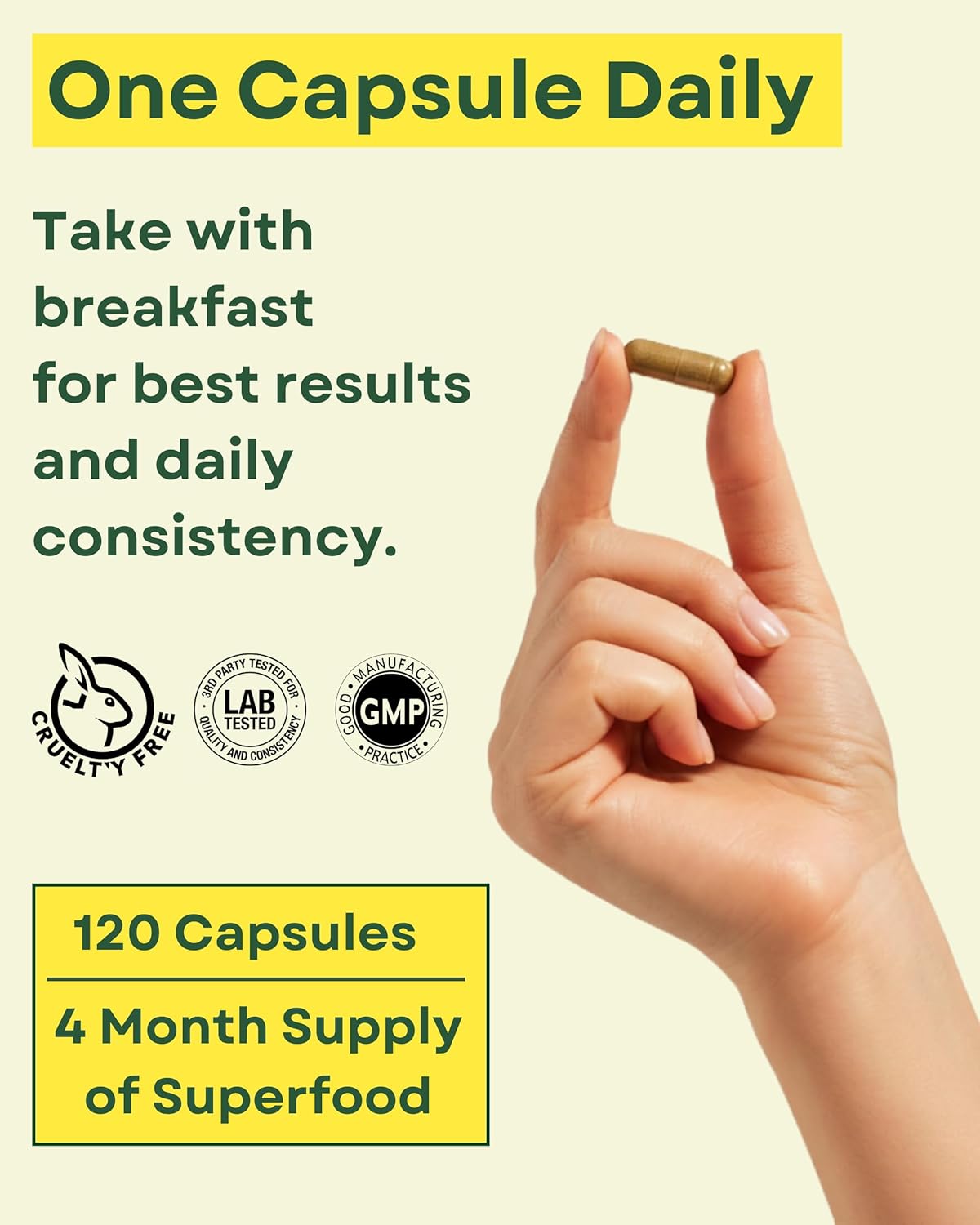 Agami Moringa Capsules | 4 Month Supply | Natural Energy & Joint Support | 8000mg Strength | Daily Greens Superfood | Moringa Oleifera | Skin Health Support | 120 Capsules - Image 3