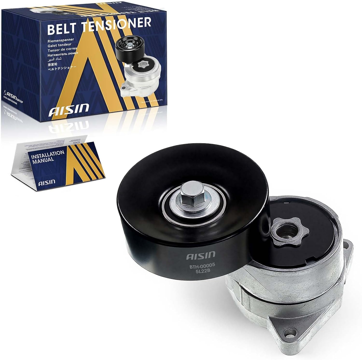 AISIN AFTERMARKET BTH-00005 Drive Belt Tensioner Assembly - Compatible with Honda Accord 1998-2002, Pilot 2003-2004, Odyssey 1999-2001, Acura MDX 2001-2002, TL 1999-2003 - V6 3.0L 3.2L 3.5L