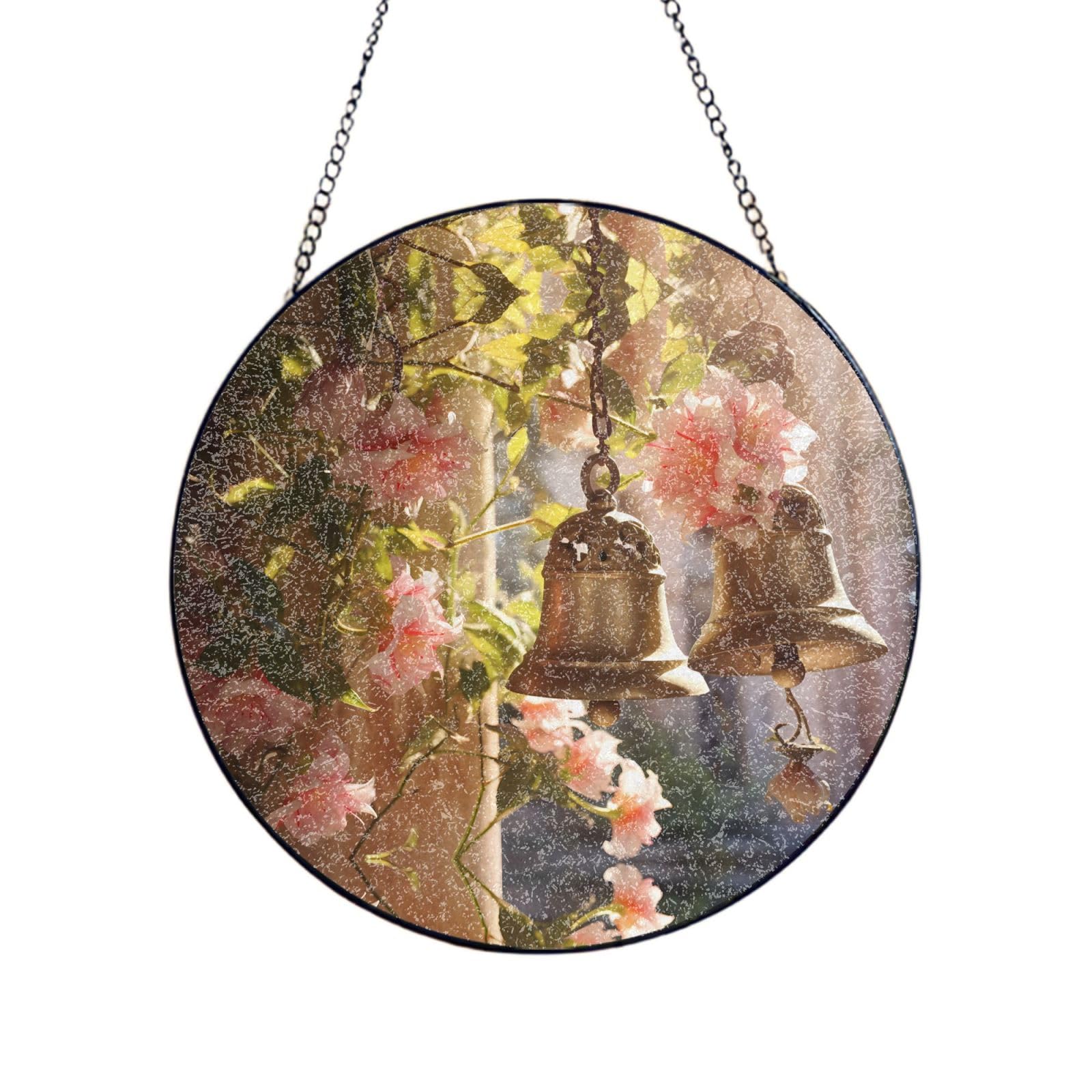 Phayah Chimes Print Stained Glass Window Hanging Sun Catchers Decoration Mother'S Day Birthday Gifts For Home Garden Porch 4in（10cm）
