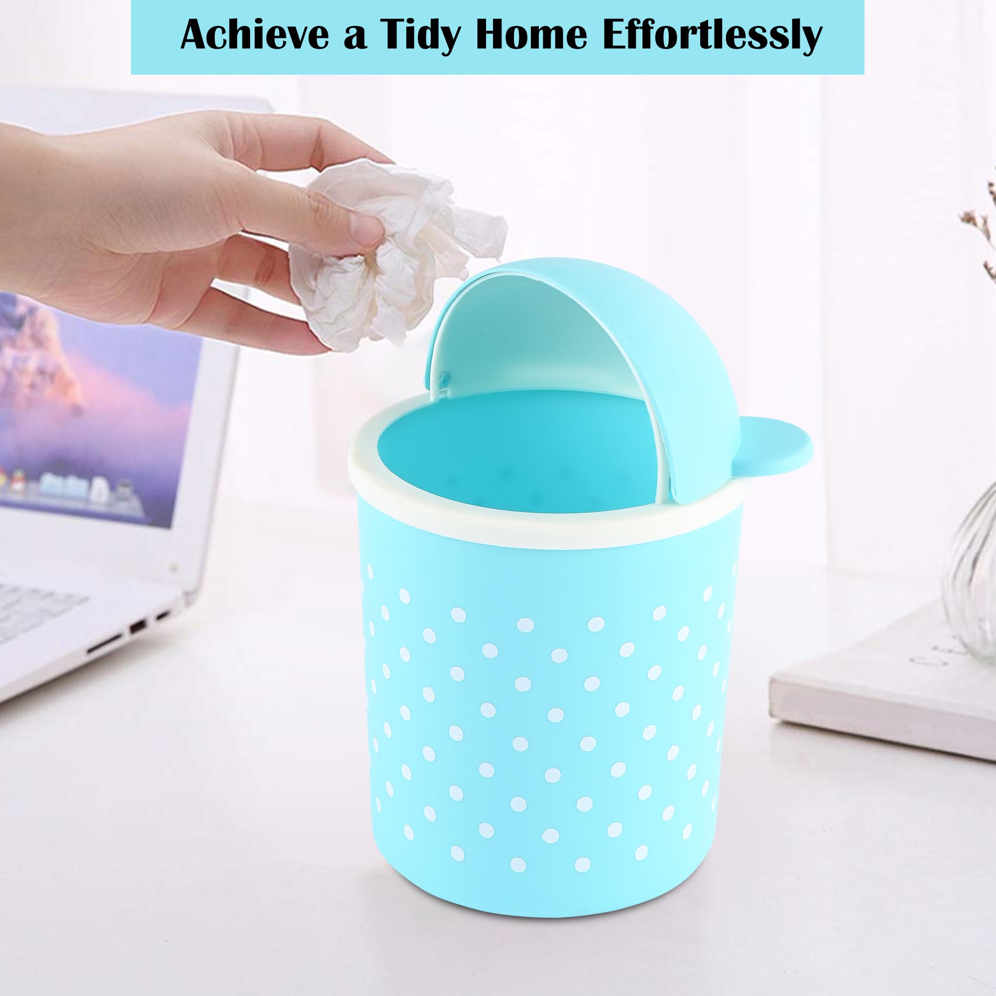 Cute Small Dustbins - Sky Blue Pack of 2 -4