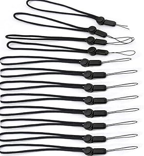 YOUOWO Wrist Black Lanyard Adjustable Length,Small Strap 12 Pcs Short Lanyards,For Keys Phone Cases Keychain USB