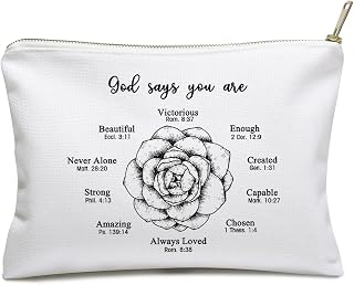 God Says You Are Cosmetic Bags, Inspirational Bible Bag, Bible Verse Bag, Christian Gift, Bible Verse Gift for Women, Birthday Gift for Women, Positive Encouragement Gifts, Bridesmaid Gifts for Her