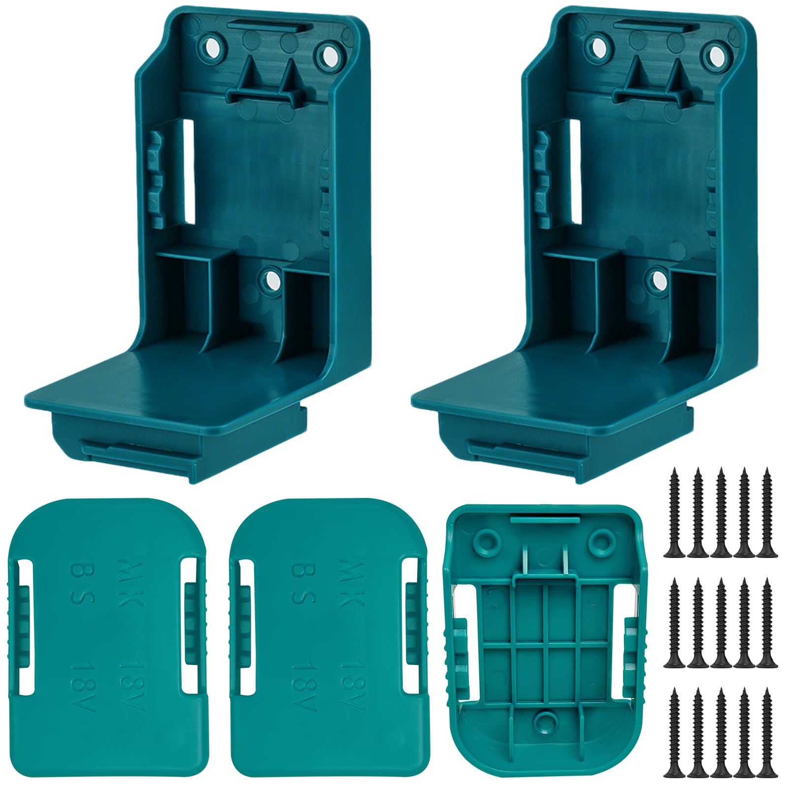 5 soportes de batería compatibles con Makita de 14,4 a 18 V, estante de almacenamiento de batería, soporte de taladro de pared 2 en 1, colgador para herramientas de taladro, soporte de montaje de